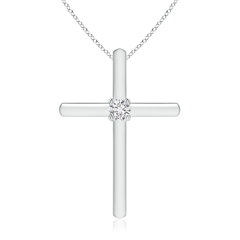 2.5mm HSI2 Diamond Solitaire Cross Pendant in White Gold 
