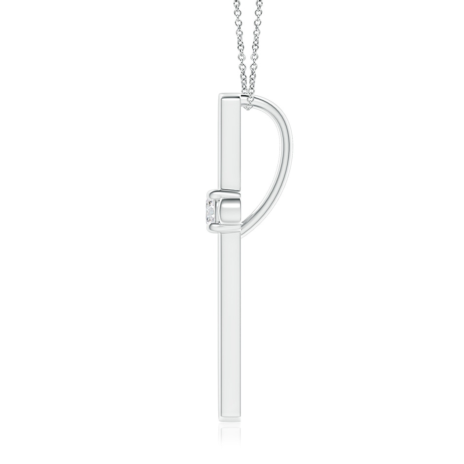 2.5mm HSI2 Diamond Solitaire Cross Pendant in White Gold side 199