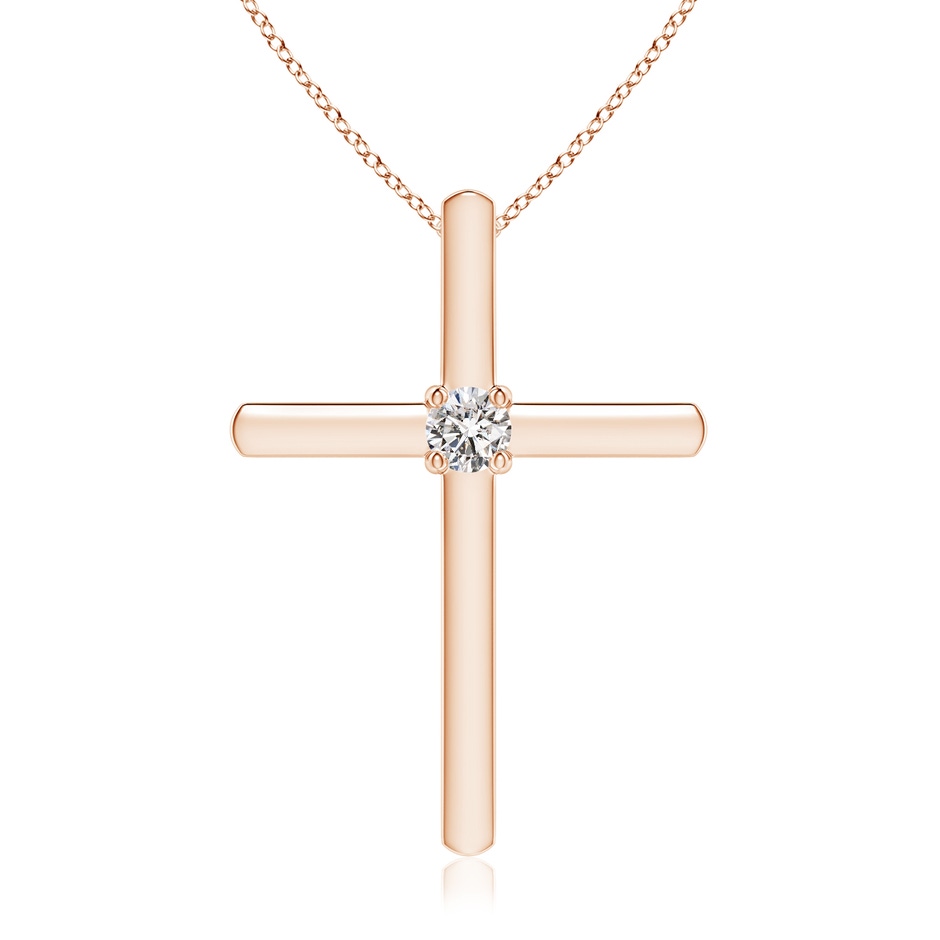 2.5mm IJI1I2 Diamond Solitaire Cross Pendant in Rose Gold 