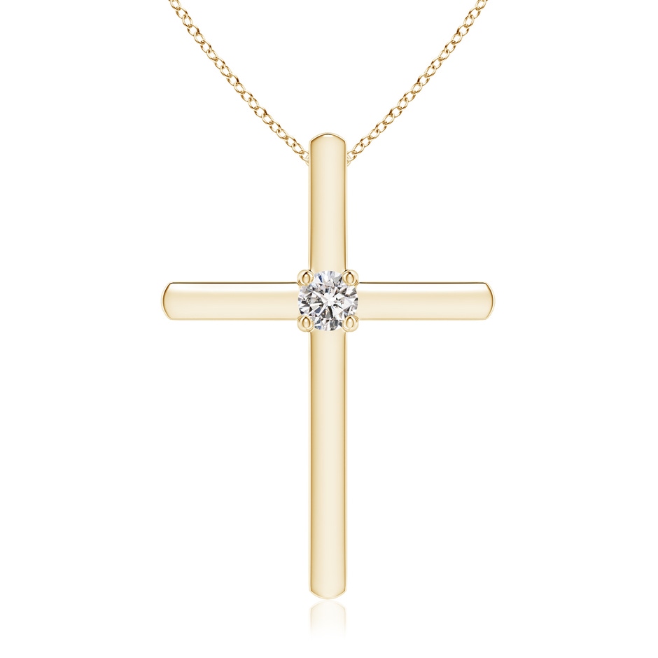 2.5mm IJI1I2 Diamond Solitaire Cross Pendant in Yellow Gold 