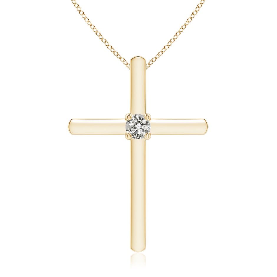 2.5mm KI3 Diamond Solitaire Cross Pendant in Yellow Gold 