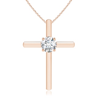 5.1mm GVS2 Diamond Solitaire Cross Pendant in 9K Rose Gold