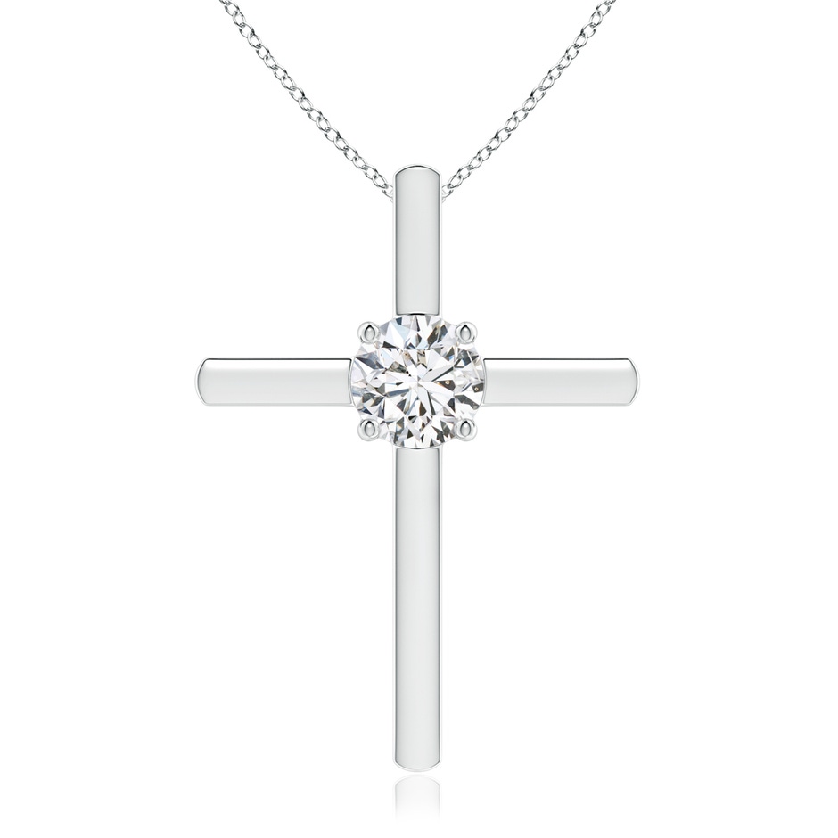 5.1mm HSI2 Diamond Solitaire Cross Pendant in White Gold 