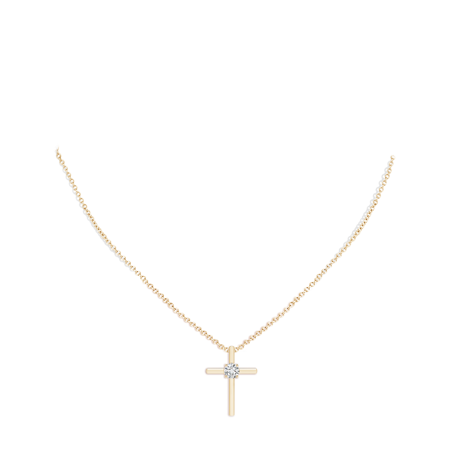5.1mm HSI2 Diamond Solitaire Cross Pendant in Yellow Gold pen