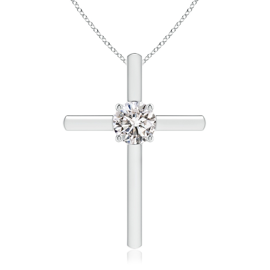 5.1mm IJI1I2 Diamond Solitaire Cross Pendant in White Gold 
