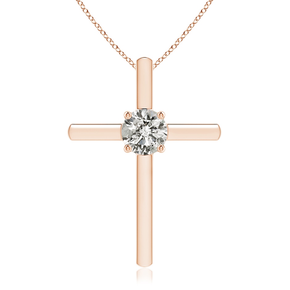 5.1mm KI3 Diamond Solitaire Cross Pendant in Rose Gold 