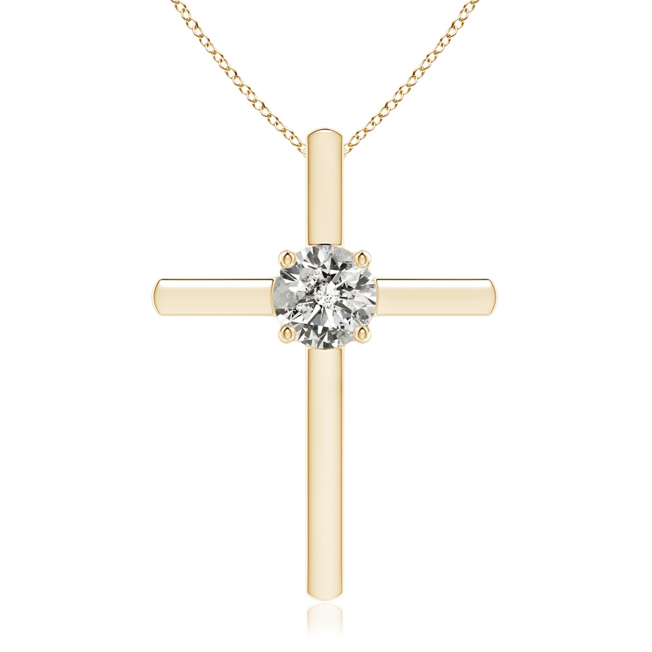 5.1mm KI3 Diamond Solitaire Cross Pendant in Yellow Gold 