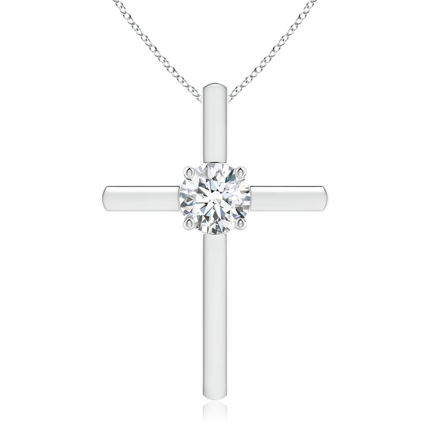 5.9mm GVS2 Diamond Solitaire Cross Pendant in P950 Platinum