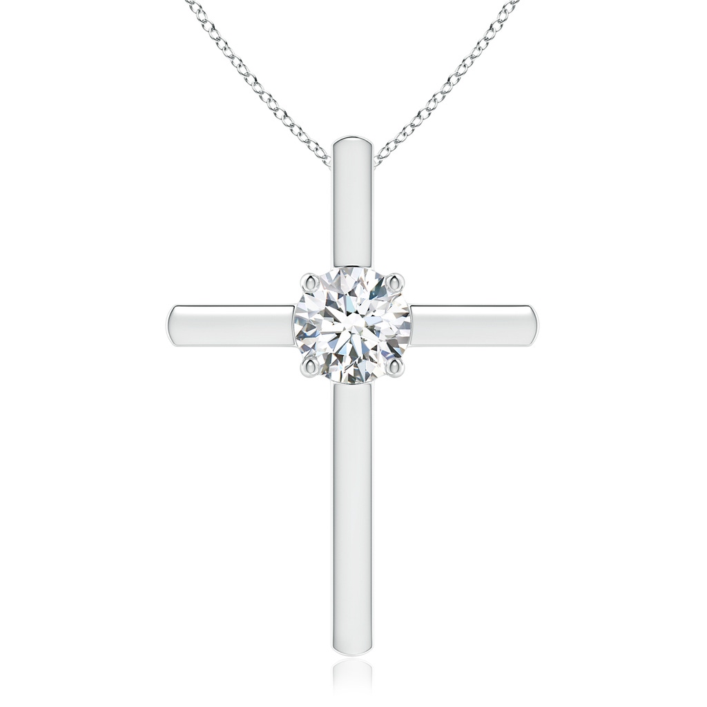 5.9mm GVS2 Diamond Solitaire Cross Pendant in P950 Platinum