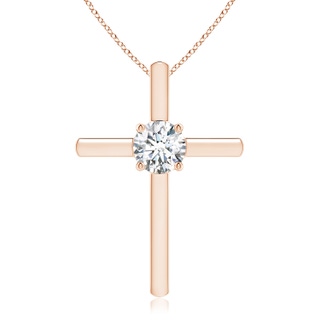 5.9mm GVS2 Diamond Solitaire Cross Pendant in Rose Gold