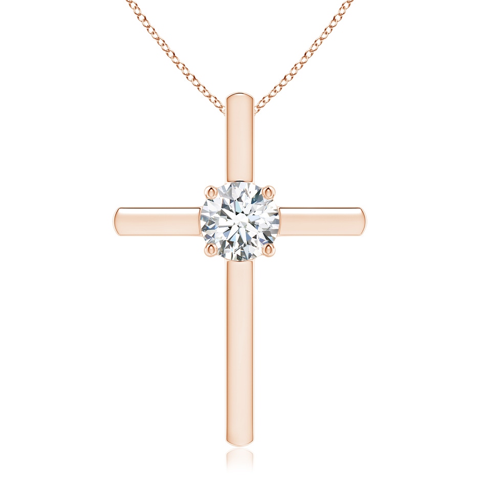 5.9mm GVS2 Diamond Solitaire Cross Pendant in Rose Gold 
