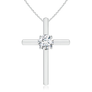 5.9mm GVS2 Diamond Solitaire Cross Pendant in White Gold