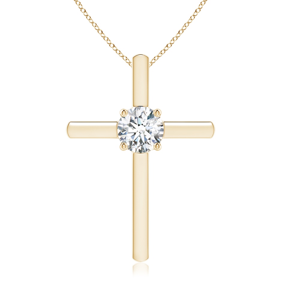 5.9mm GVS2 Diamond Solitaire Cross Pendant in Yellow Gold 