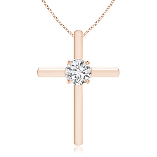 5.9mm HSI2 Diamond Solitaire Cross Pendant in Rose Gold