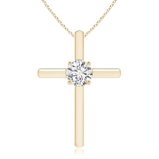 5.9mm HSI2 Diamond Solitaire Cross Pendant in Yellow Gold