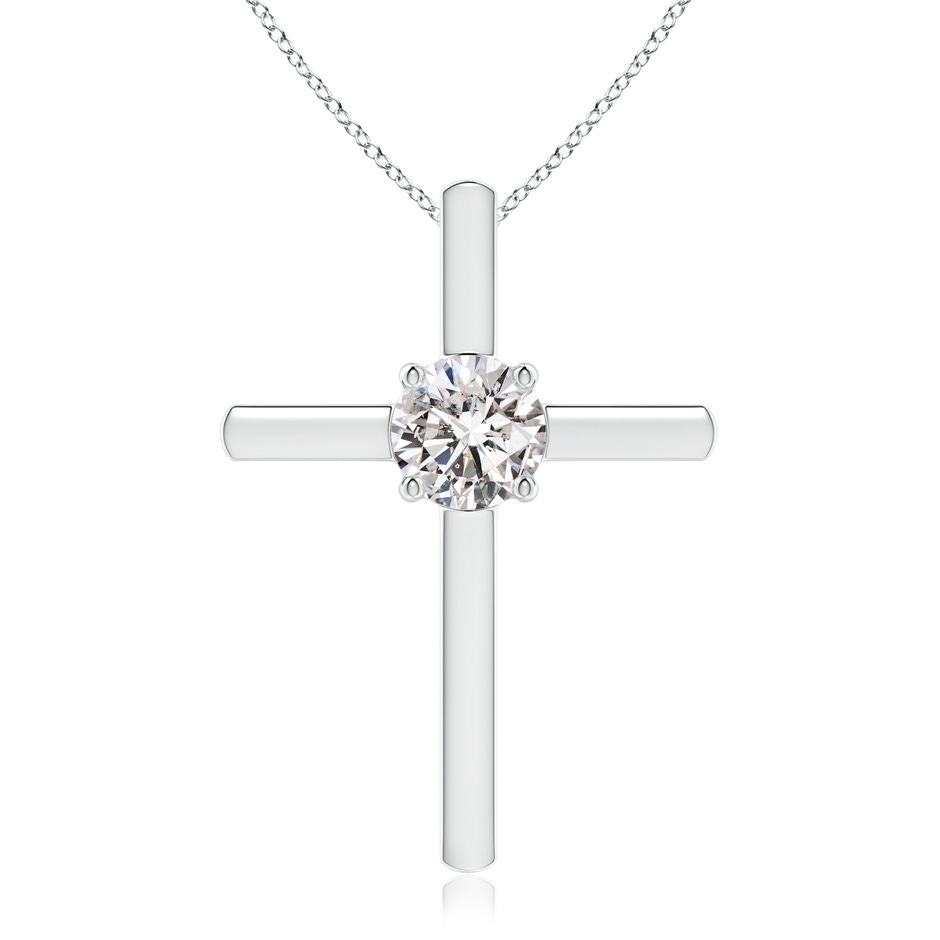 5.9mm IJI1I2 Diamond Solitaire Cross Pendant in White Gold 