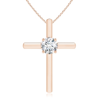 6.4mm GVS2 Diamond Solitaire Cross Pendant in 9K Rose Gold