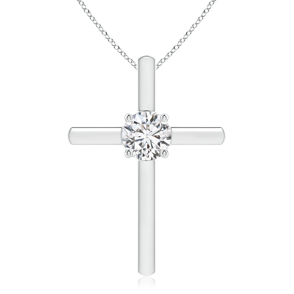 6.4mm HSI2 Diamond Solitaire Cross Pendant in P950 Platinum 