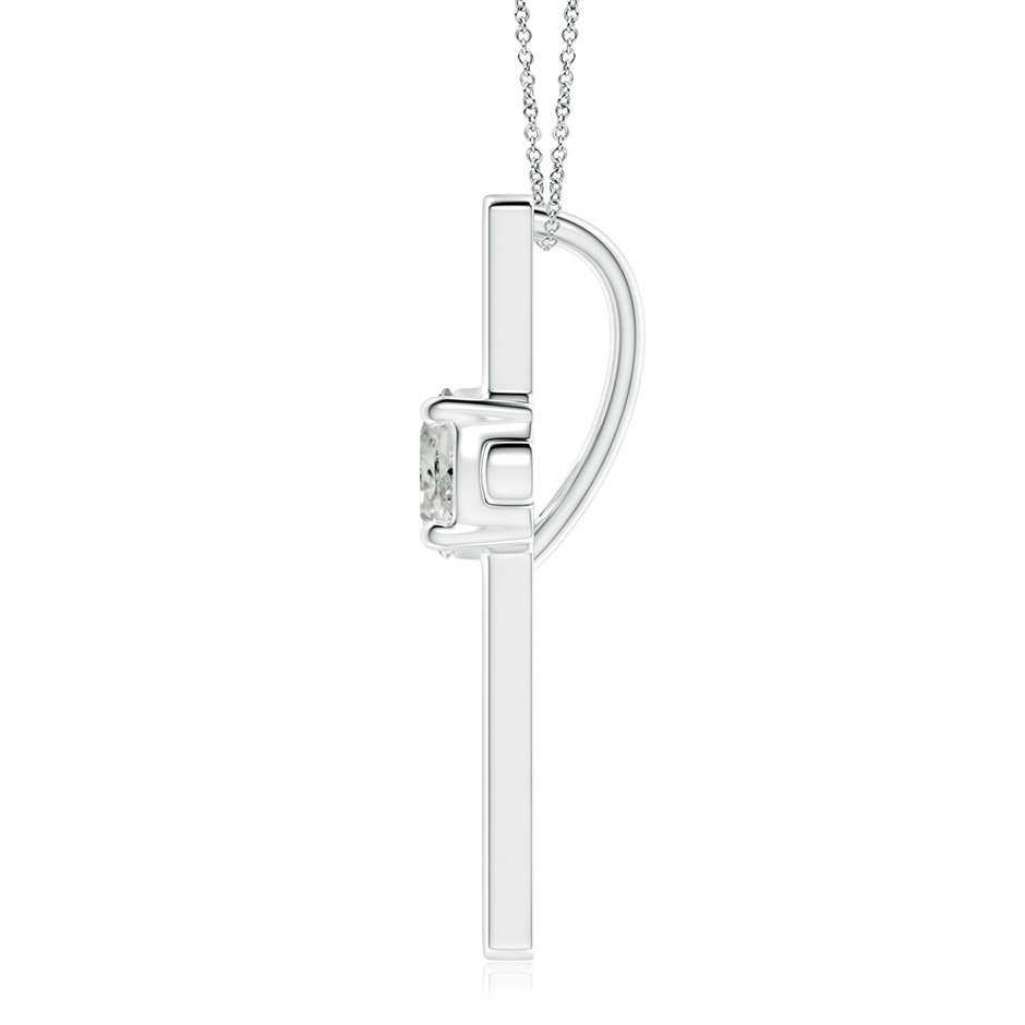 6.4mm KI3 Diamond Solitaire Cross Pendant in 18K White Gold side 199