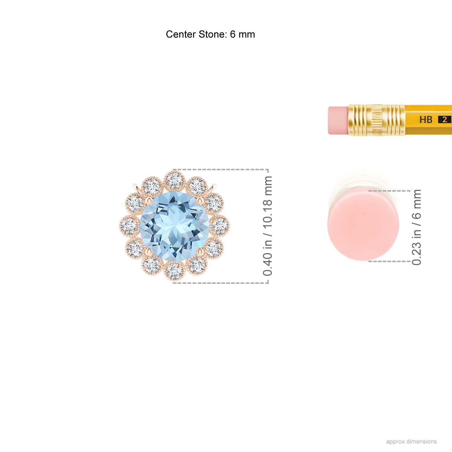 AAA - Aquamarine / 0.82 CT / 14 KT Rose Gold