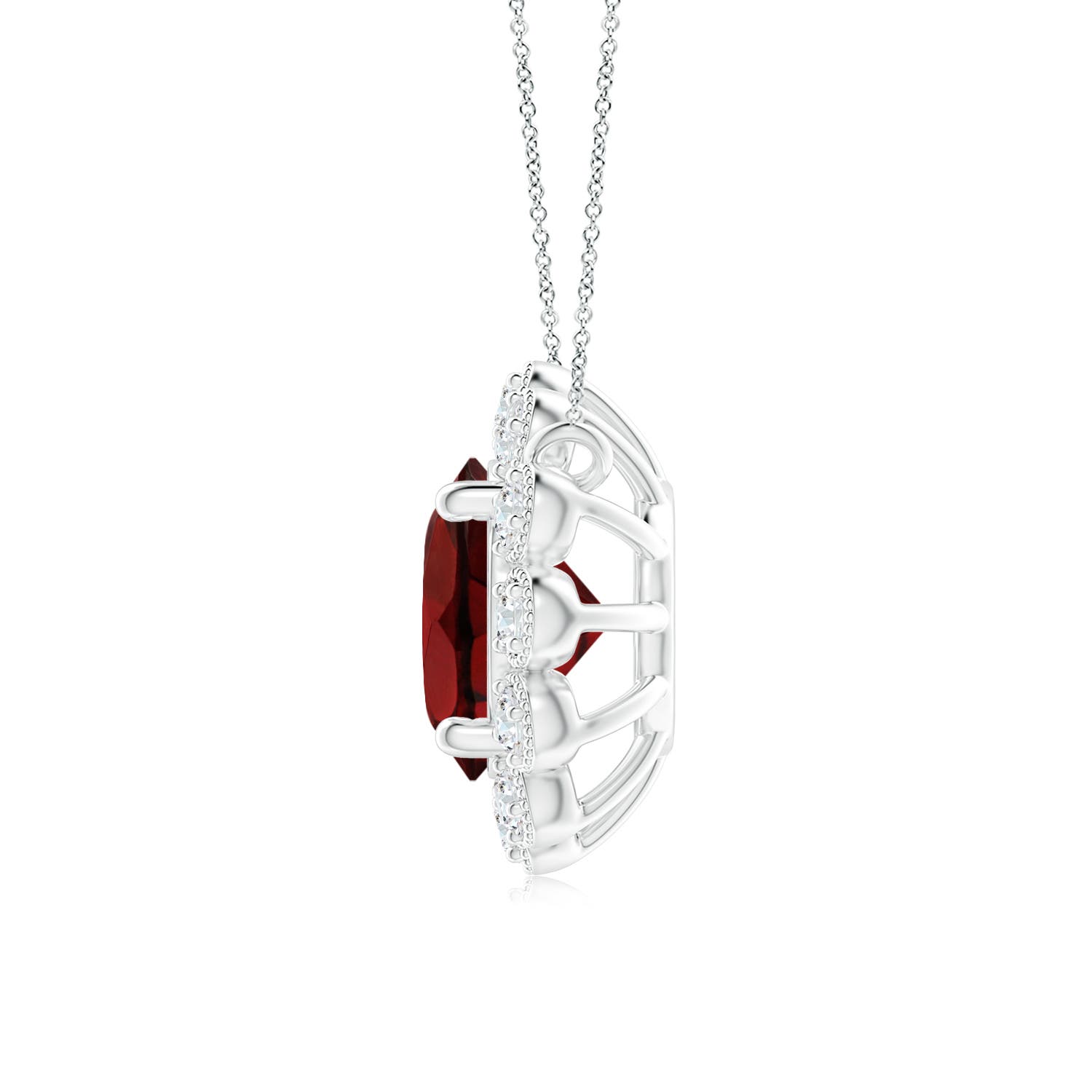 AAA - Garnet / 1.1 CT / 14 KT White Gold