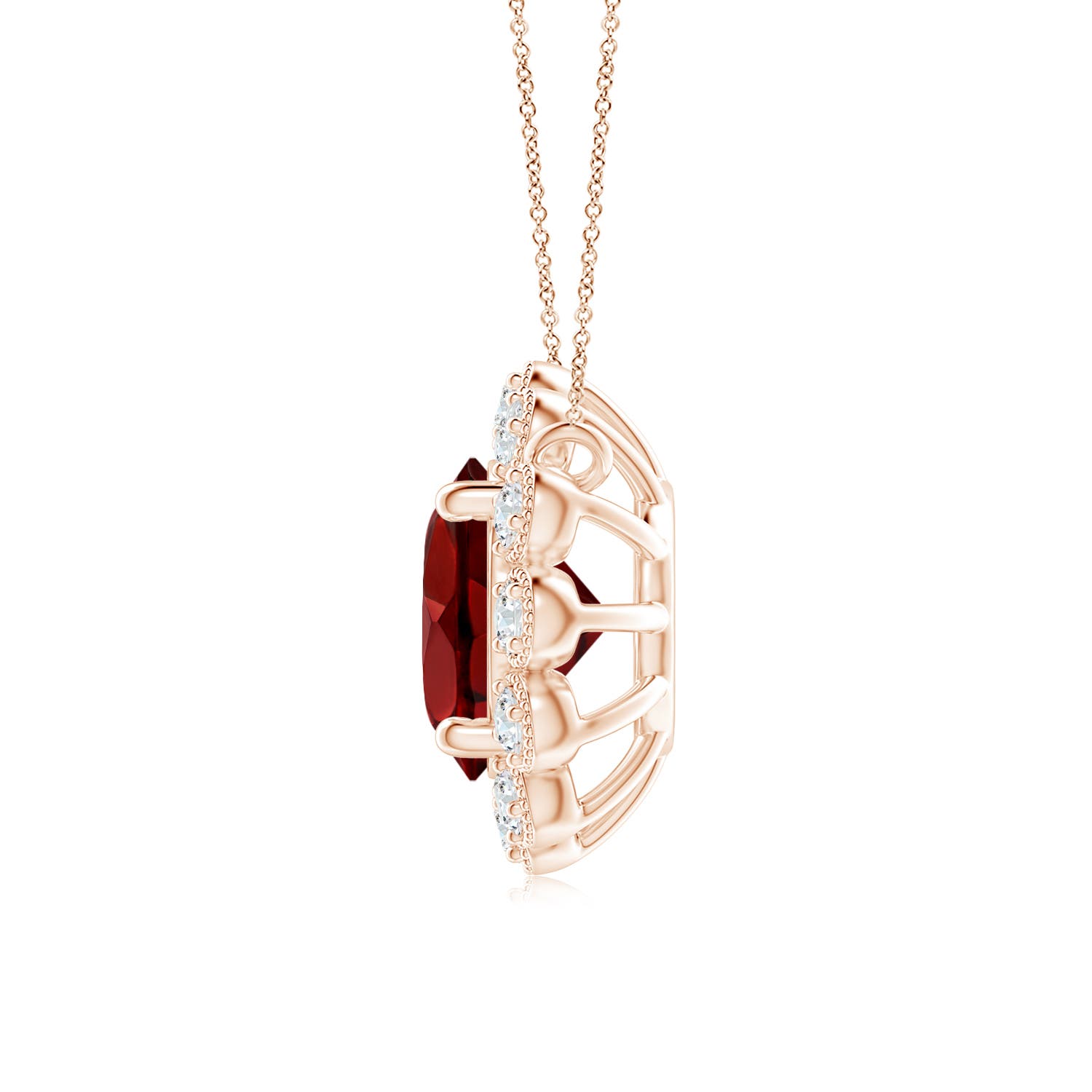 AAAA - Garnet / 1.1 CT / 14 KT Rose Gold