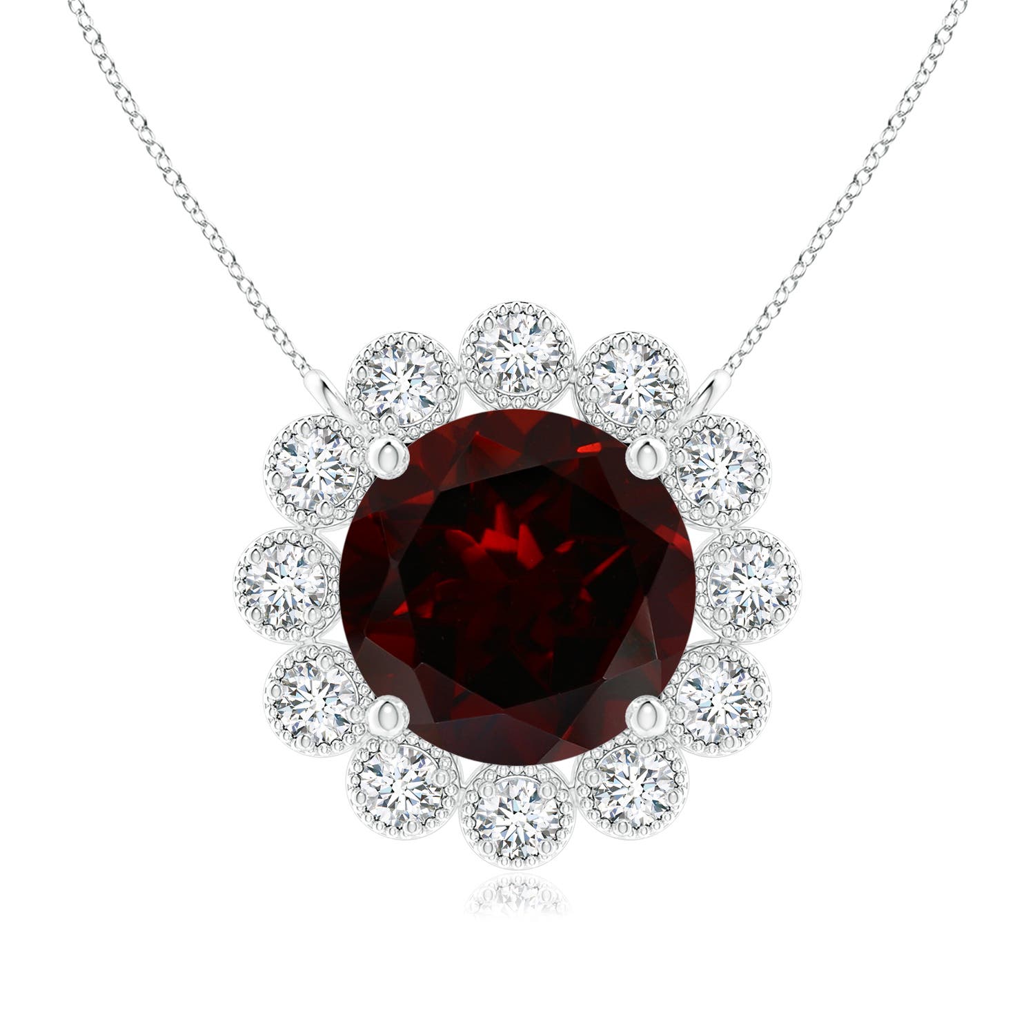 A - Garnet / 1.62 CT / 14 KT White Gold