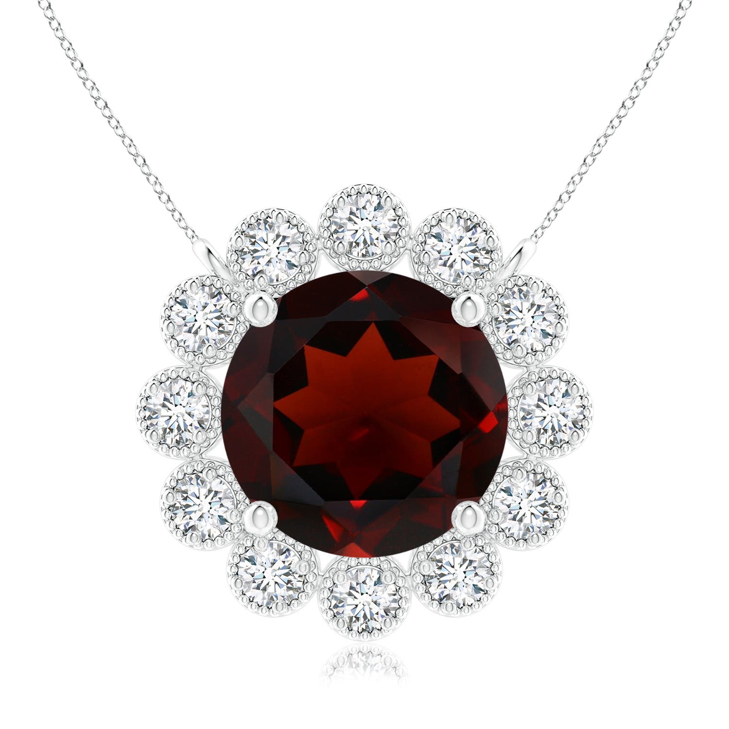 AA - Garnet / 2.37 CT / 14 KT White Gold