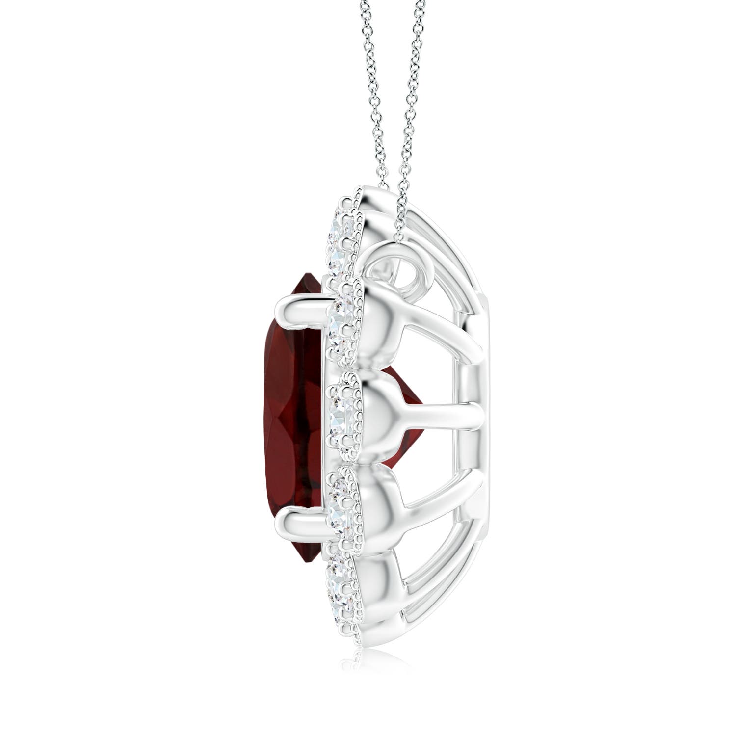 AA - Garnet / 2.37 CT / 14 KT White Gold