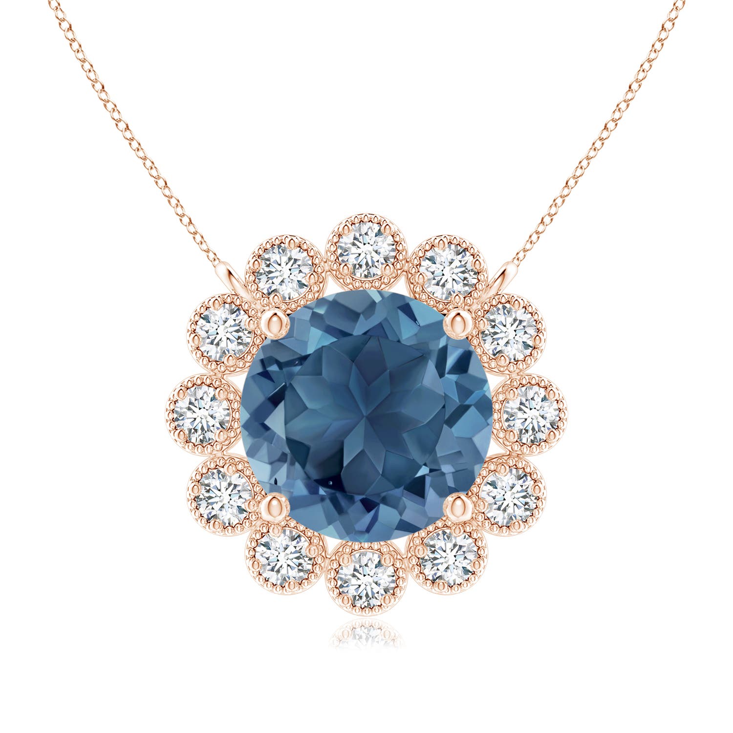 A - London Blue Topaz / 1.67 CT / 14 KT Rose Gold