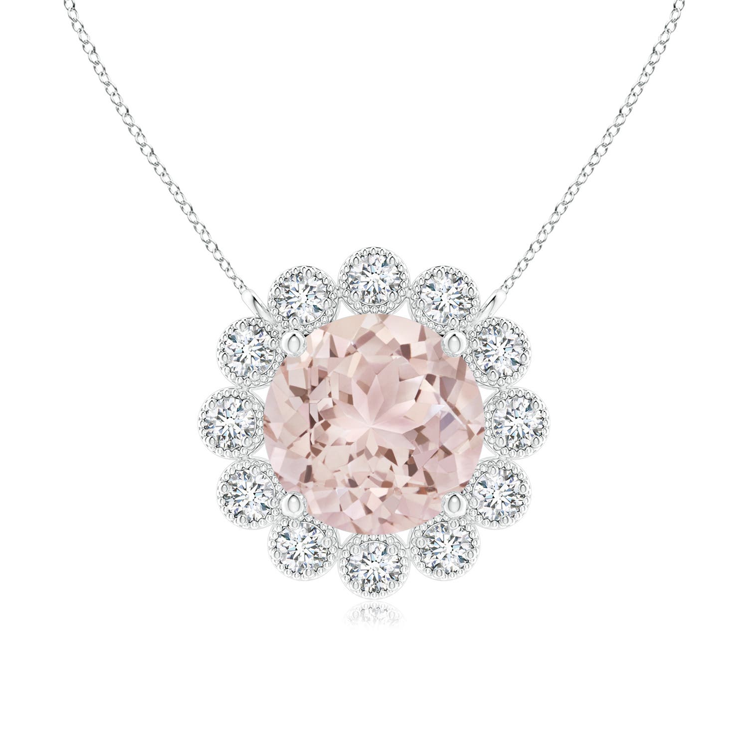 A - Morganite / 0.8 CT / 14 KT White Gold