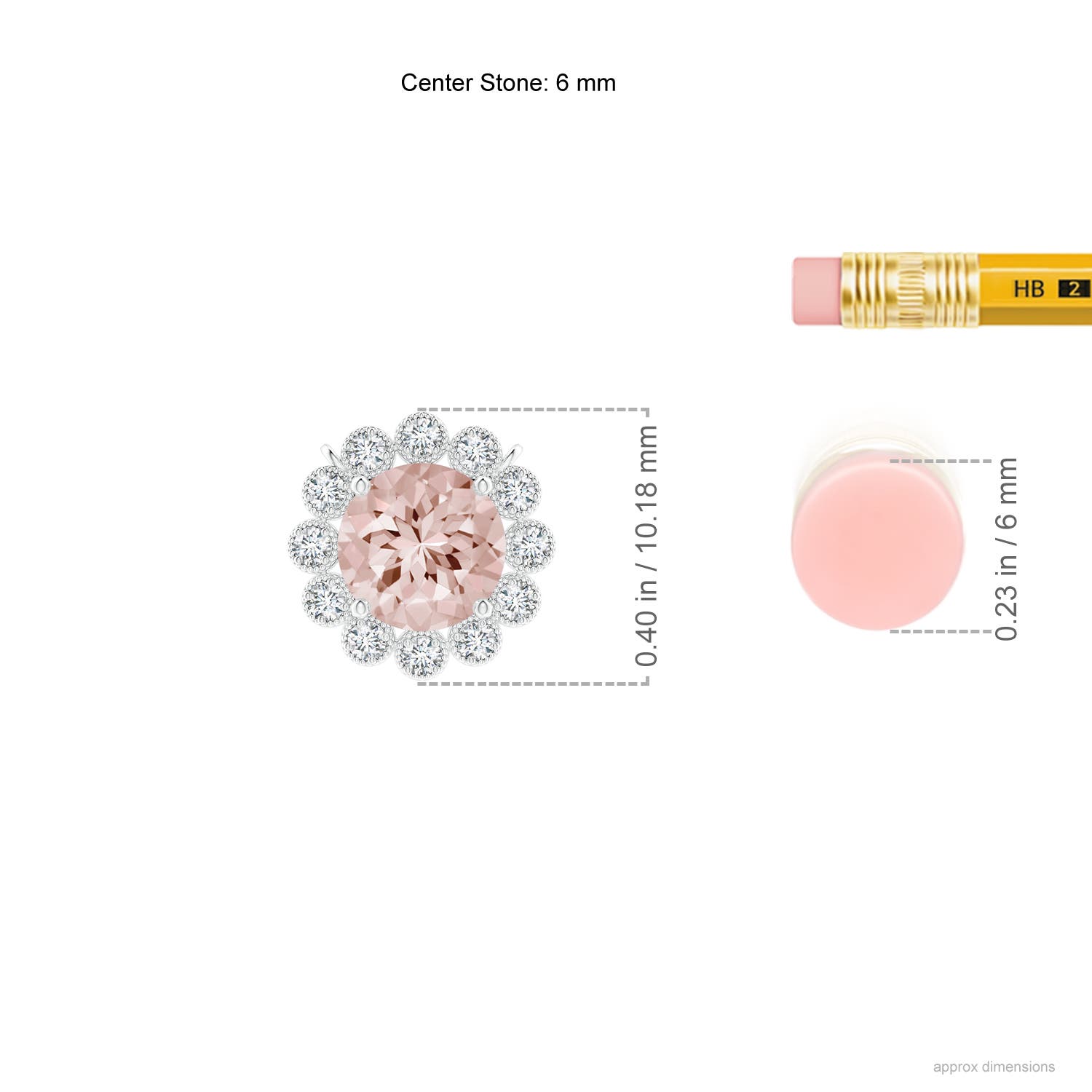 AA - Morganite / 0.8 CT / 14 KT White Gold