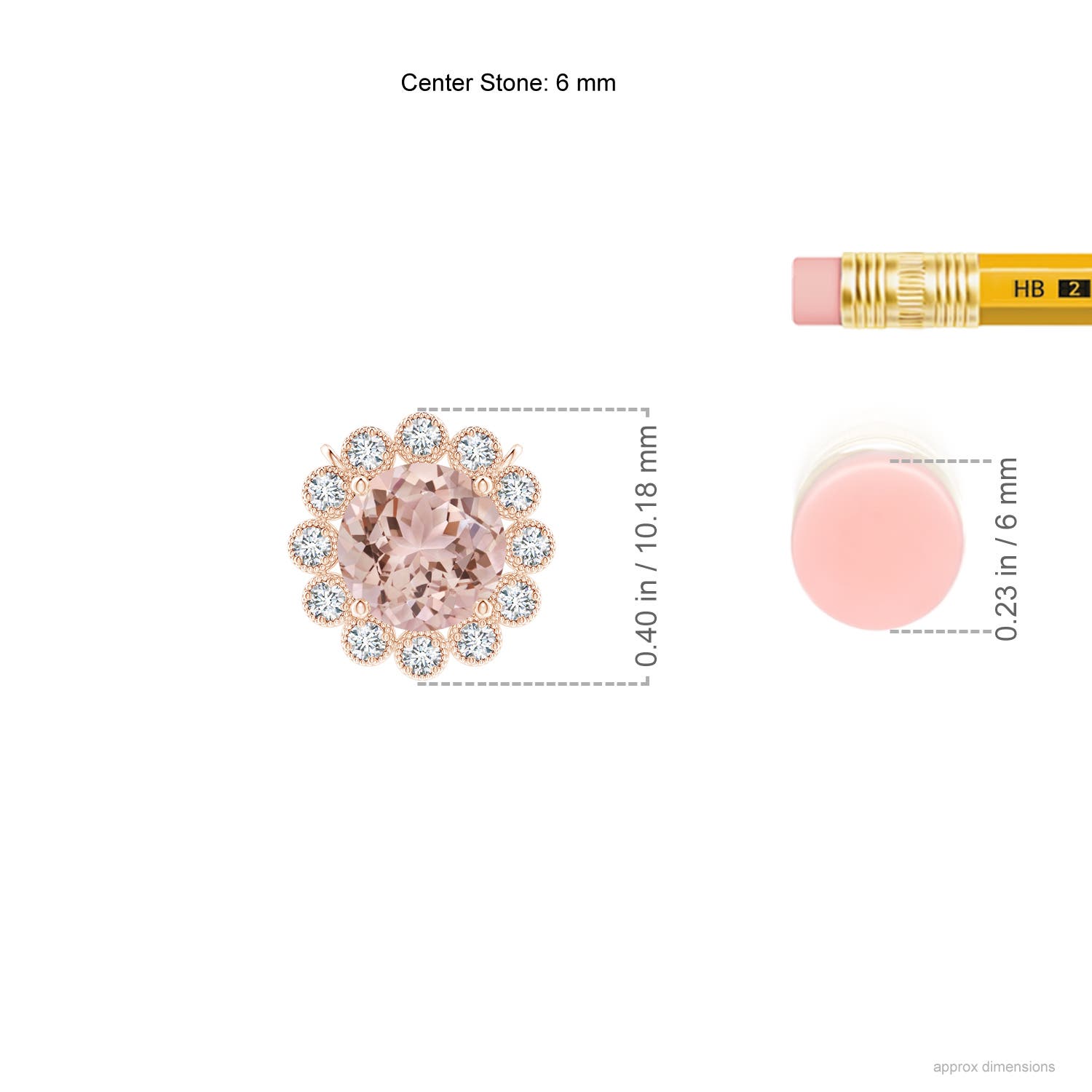 AAA - Morganite / 0.8 CT / 14 KT Rose Gold