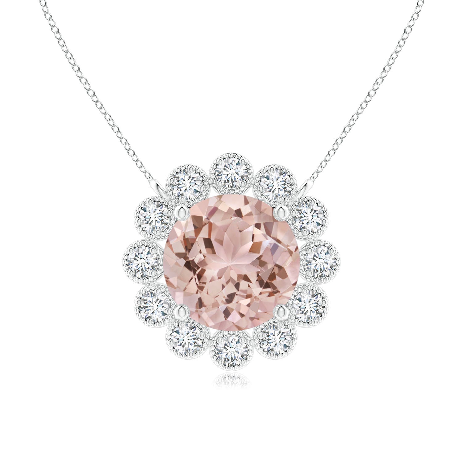 AAA - Morganite / 0.8 CT / 14 KT White Gold