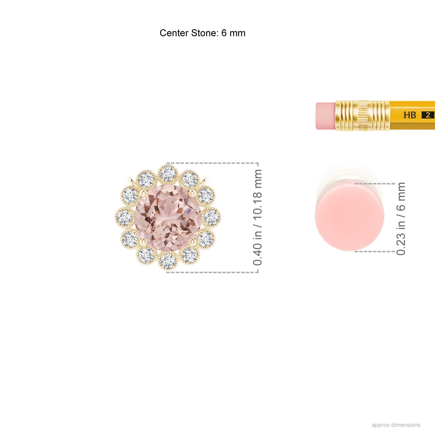 AAA - Morganite / 0.8 CT / 14 KT Yellow Gold