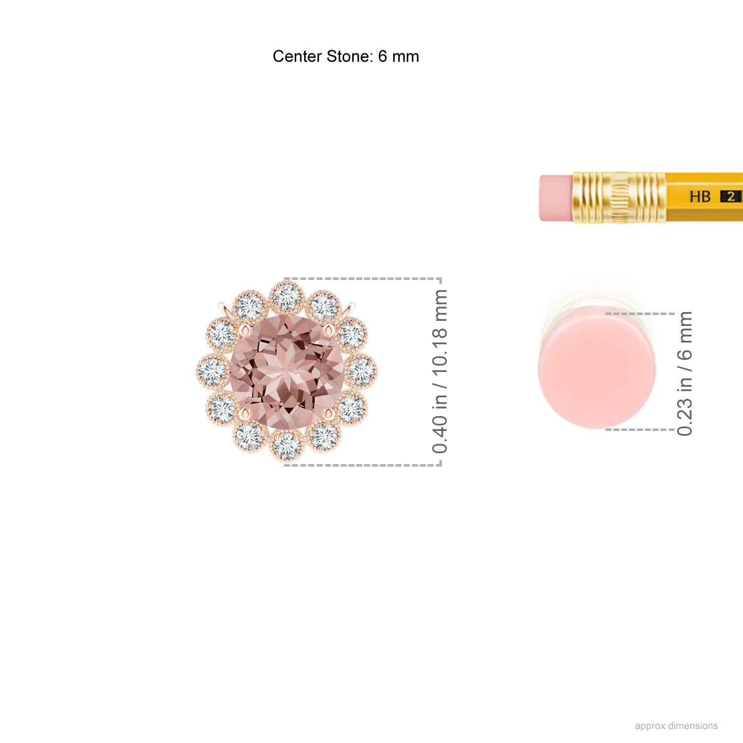 AAAA - Morganite / 0.8 CT / 14 KT Rose Gold