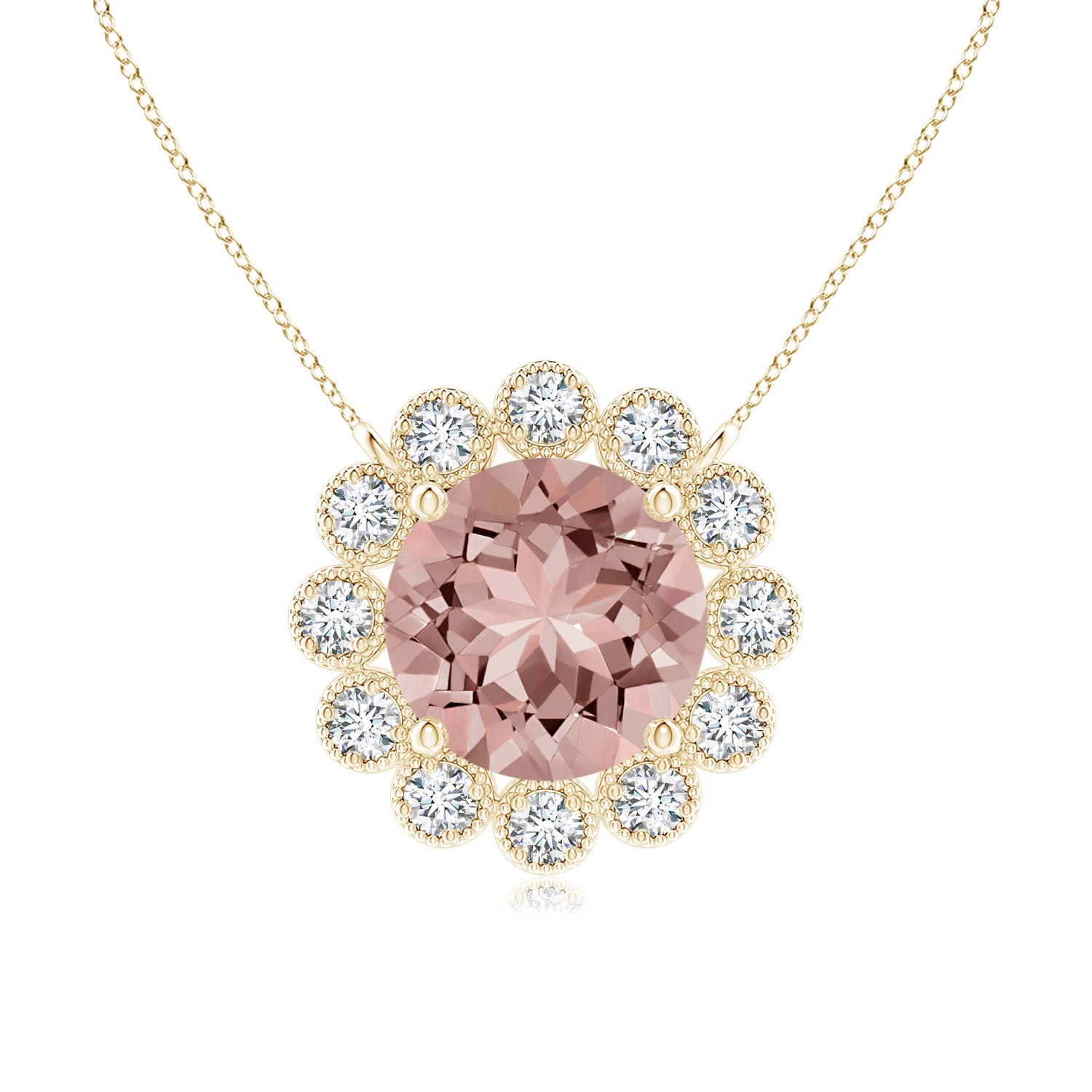 AAAA - Morganite / 0.8 CT / 14 KT Yellow Gold