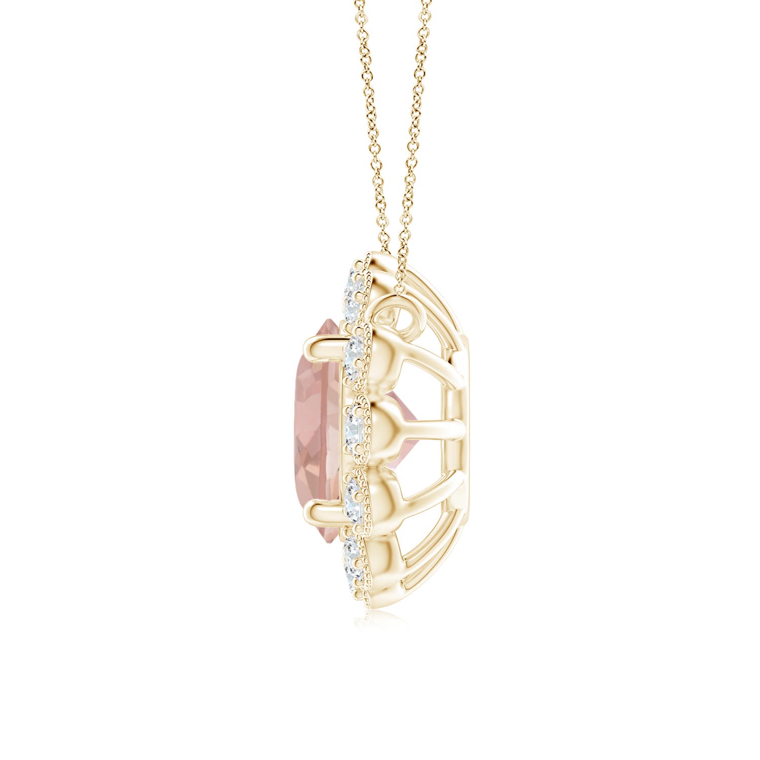 AAAA - Morganite / 0.8 CT / 14 KT Yellow Gold