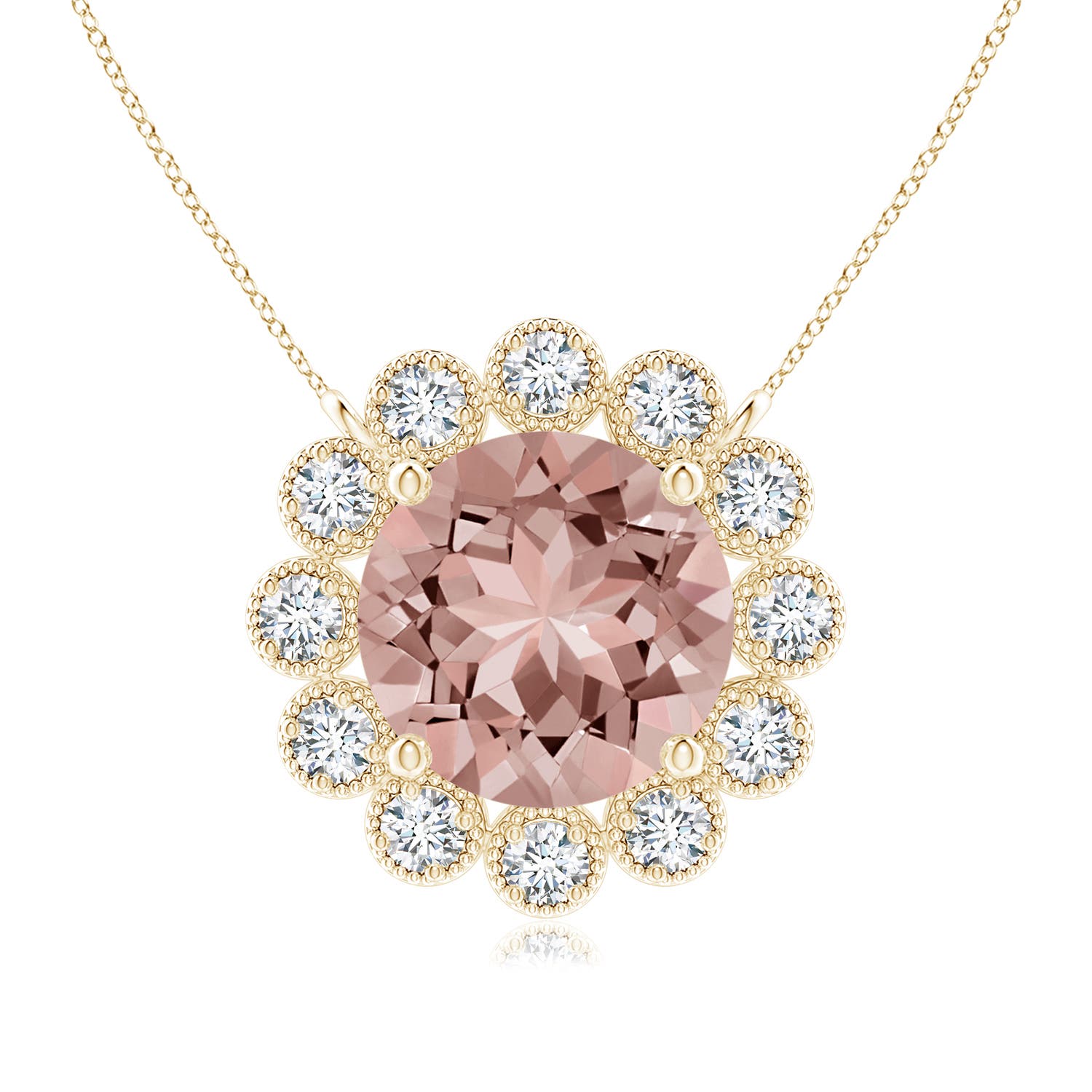 AAAA - Morganite / 1.22 CT / 14 KT Yellow Gold