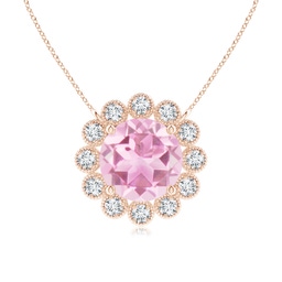 Halo Pink Tourmaline Halo Necklaces & Pendants