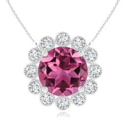 White Gold White Gold Pink Tourmaline Necklaces & Pendants