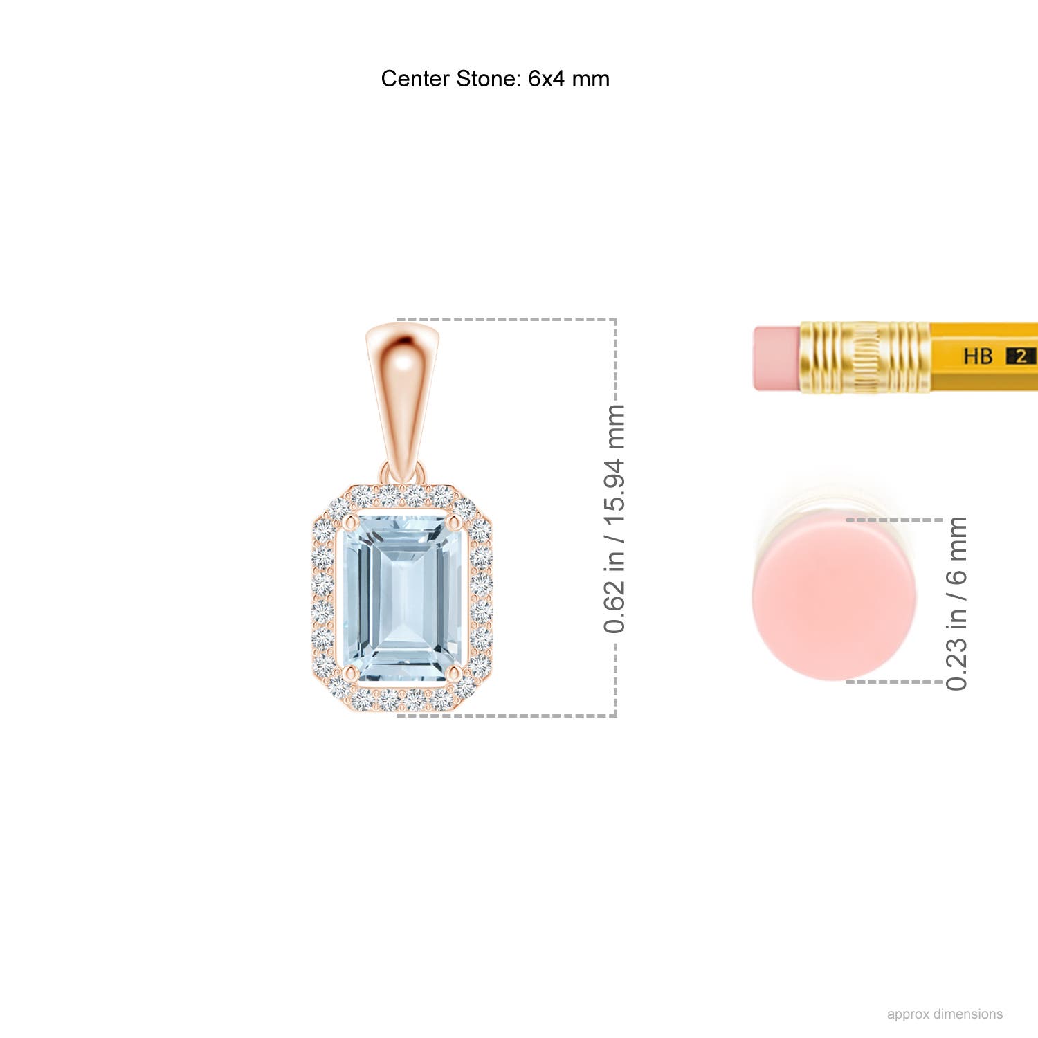 A - Aquamarine / 0.58 CT / 14 KT Rose Gold