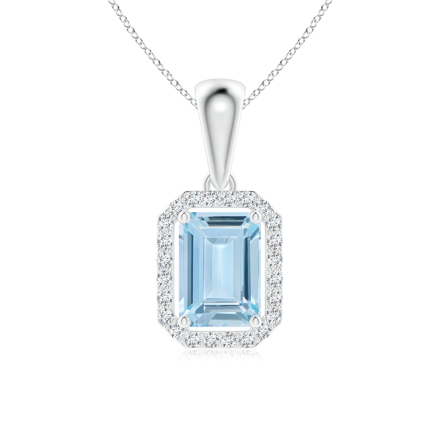 AA - Aquamarine / 0.58 CT / 14 KT White Gold