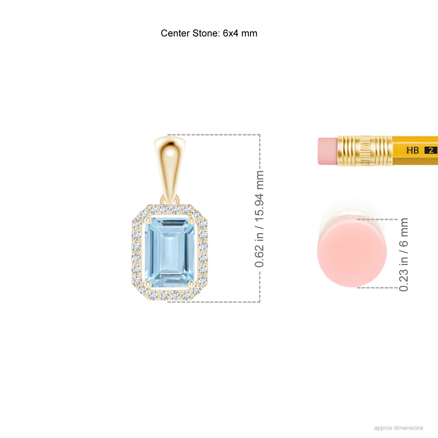 AA - Aquamarine / 0.58 CT / 14 KT Yellow Gold