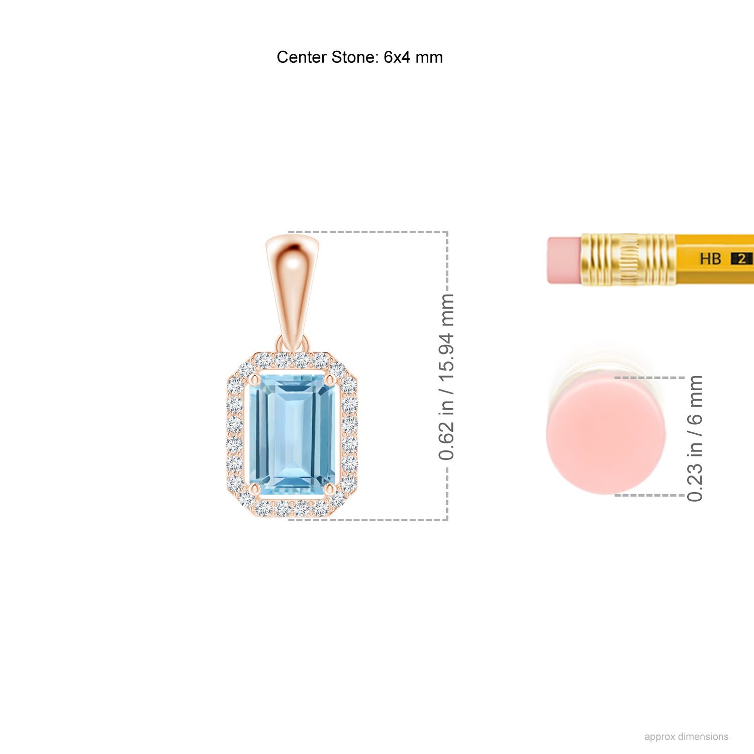 AAA - Aquamarine / 0.58 CT / 14 KT Rose Gold