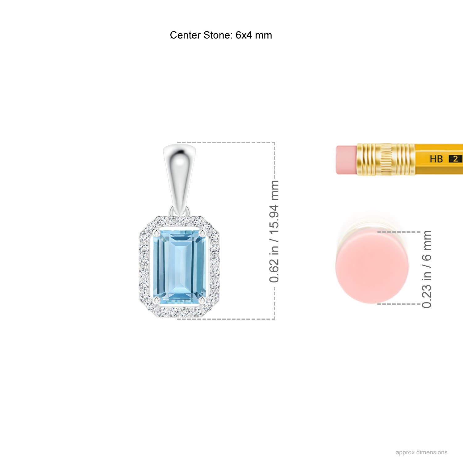 AAA - Aquamarine / 0.58 CT / 14 KT White Gold