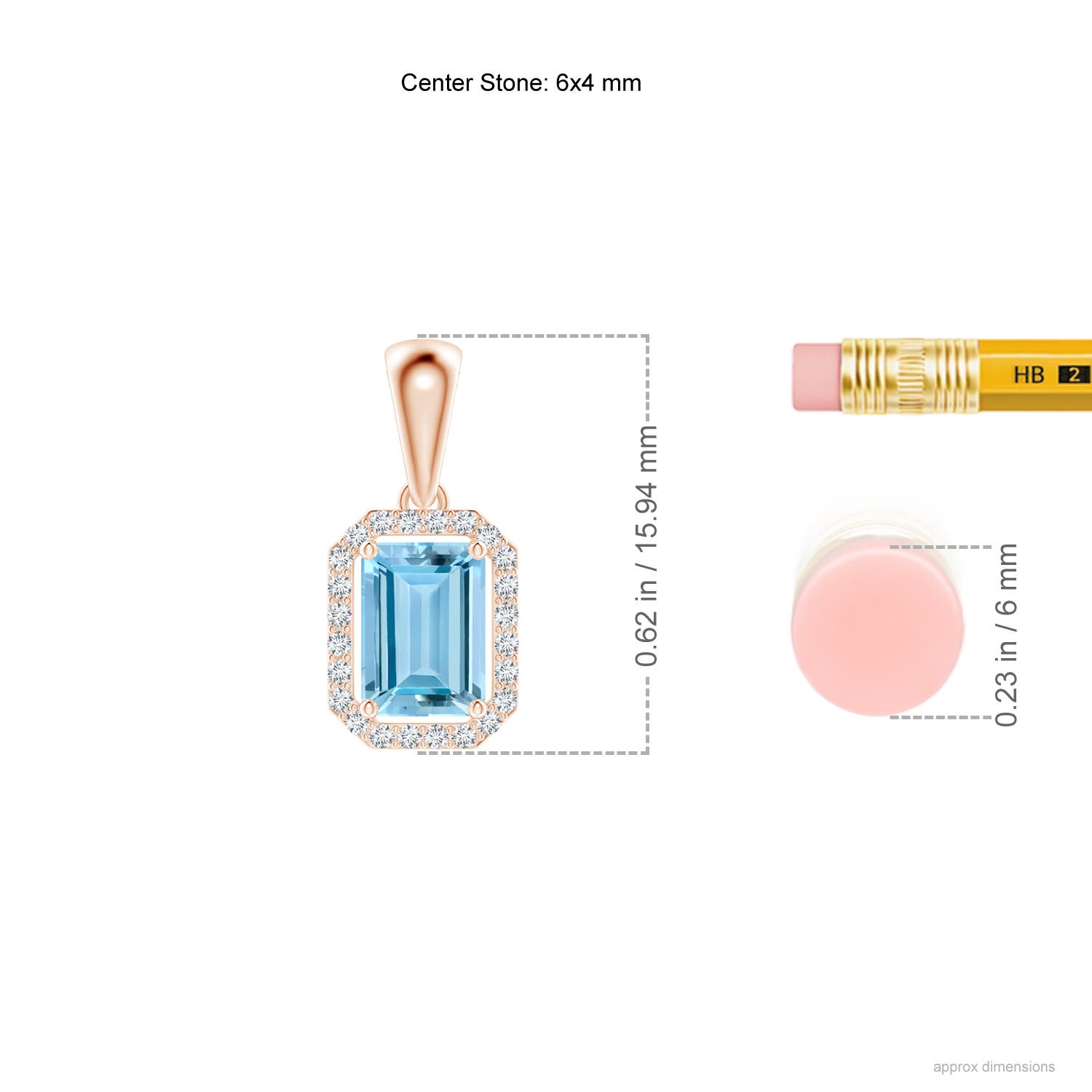 AAAA - Aquamarine / 0.58 CT / 14 KT Rose Gold