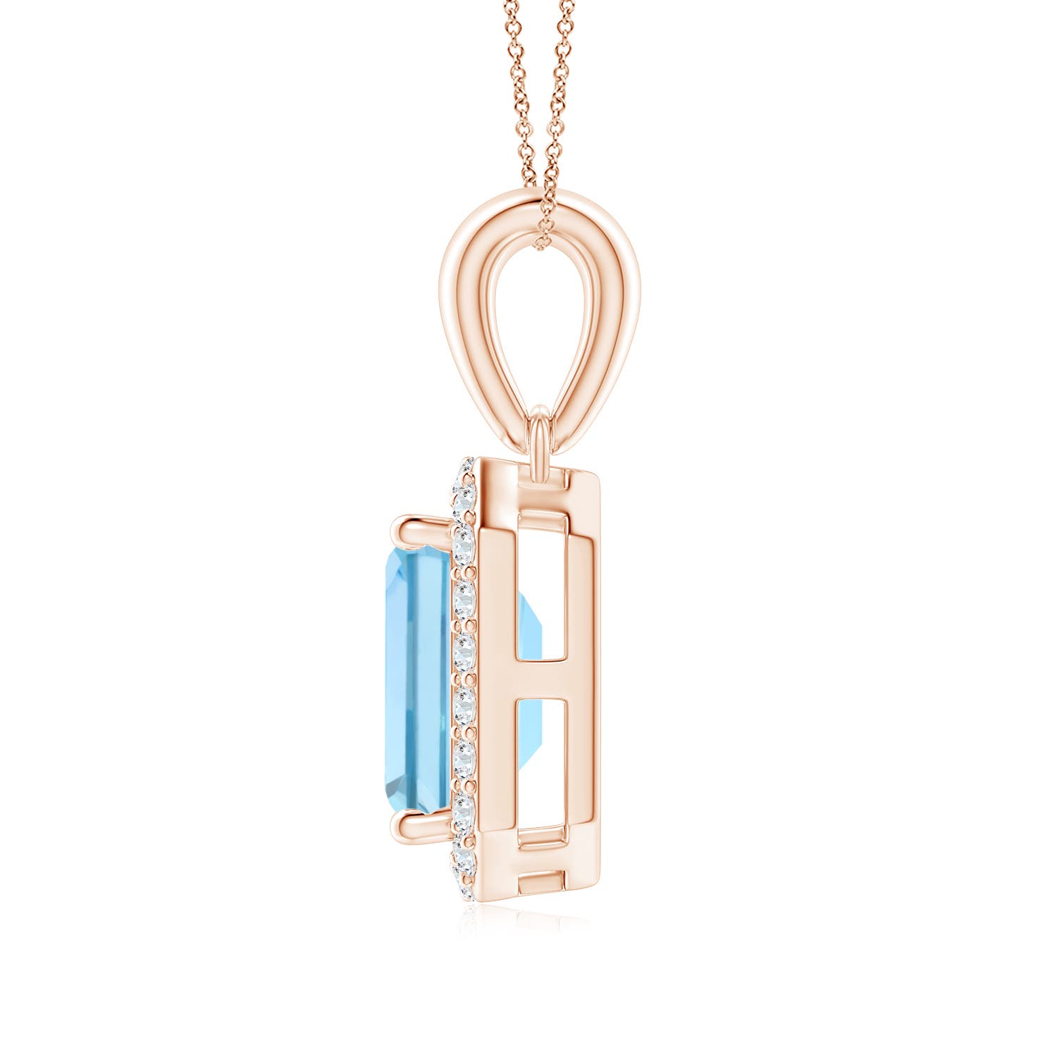 AAAA - Aquamarine / 0.92 CT / 14 KT Rose Gold