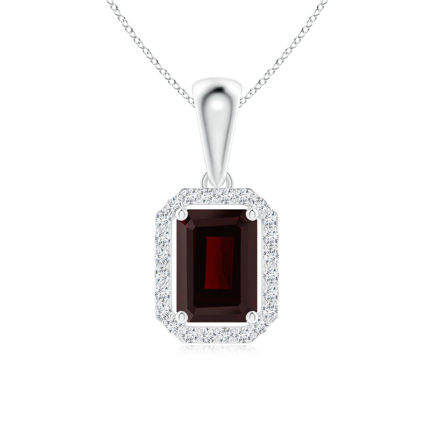 A - Garnet / 0.77 CT / 14 KT White Gold