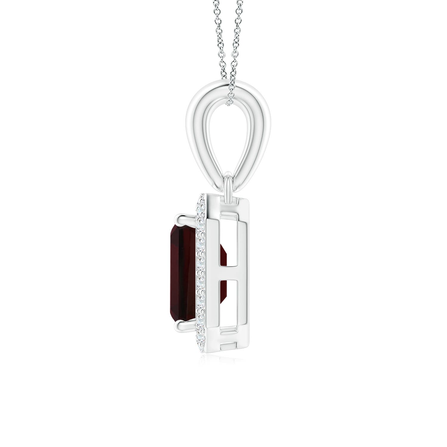 A - Garnet / 0.77 CT / 14 KT White Gold